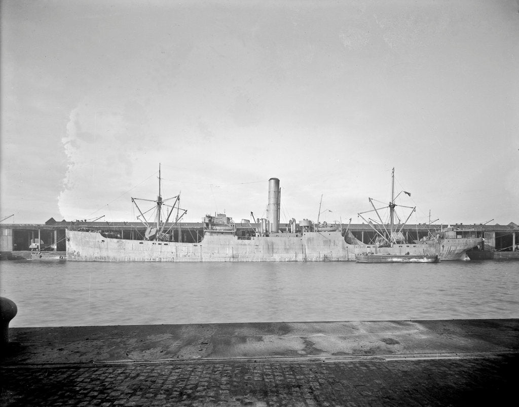 Detail of 'Wayfarer' (Br,1925) at quayside, Liverpool by unknown
