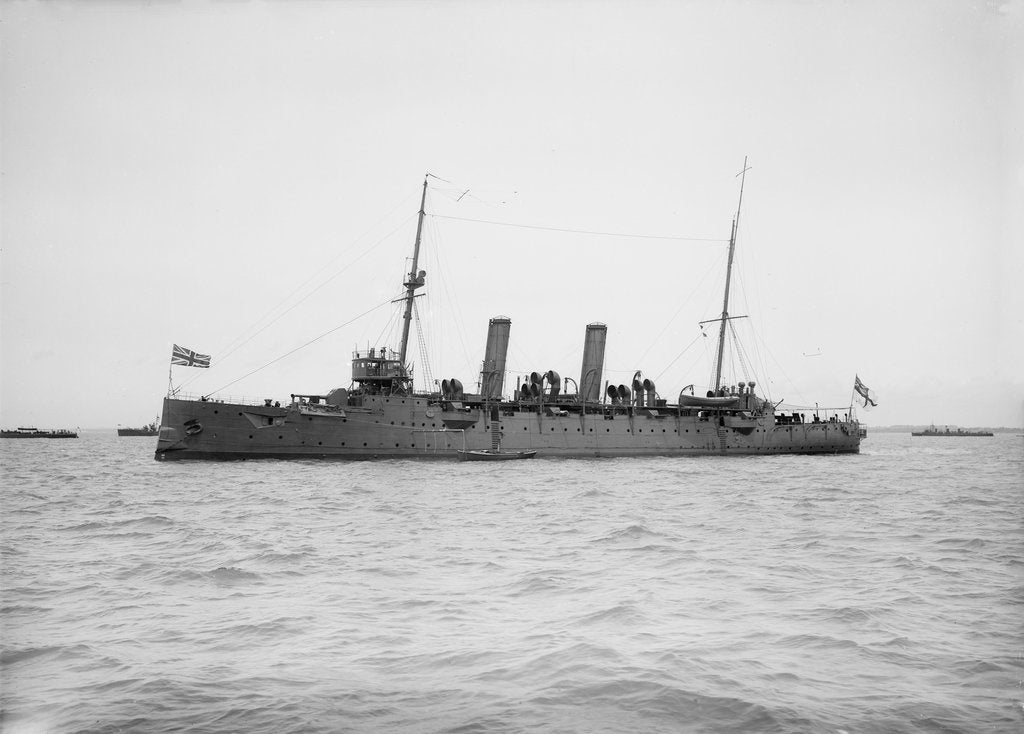 Detail of HMS 'Charybdis' (1893) 2nd class protected cruiser by unknown