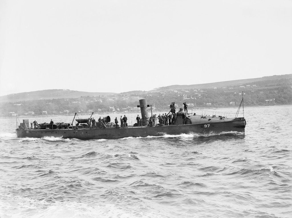 Detail of Torpedo boat, 1st class HMS 'TB 97' (1893), during trials period by unknown