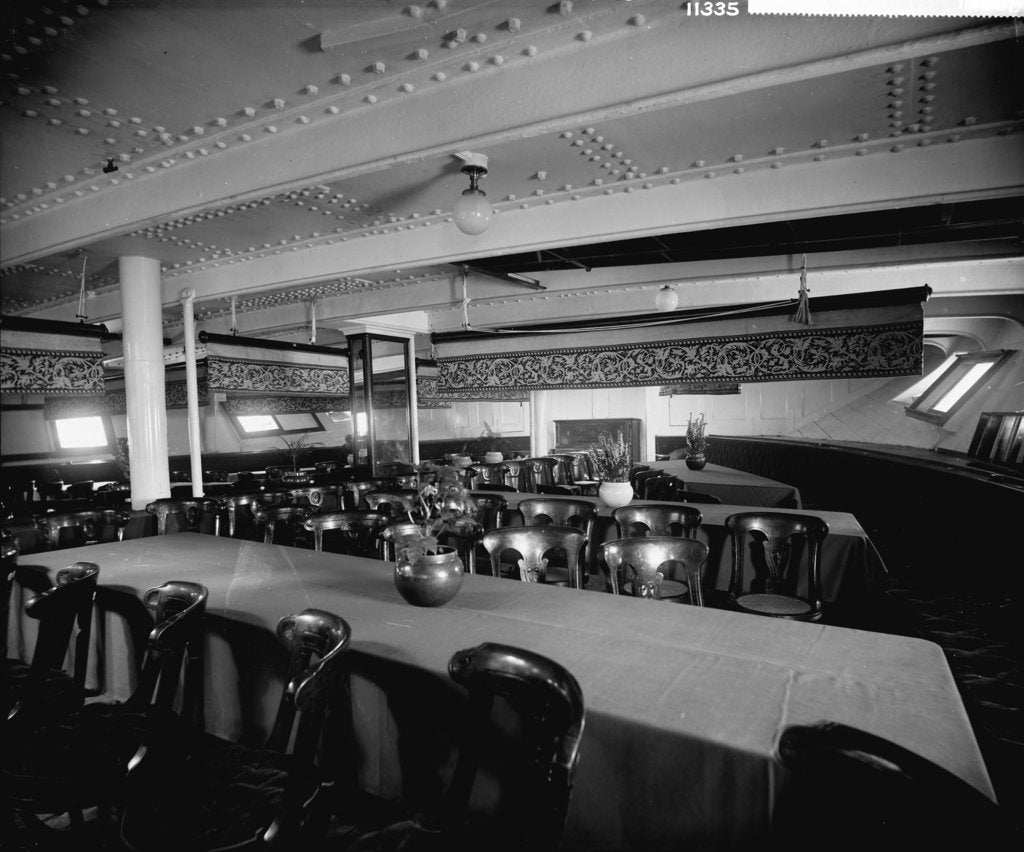 Detail of Second Class Dining Saloon on the 'Rome' (1881) by Bedford Lemere & Co.
