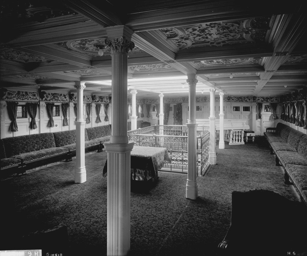 Detail of Music Room of the ''Himalaya'' (1892) by Bedford Lemere & Co.