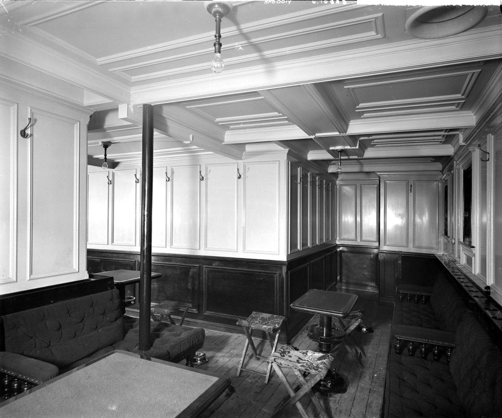 Detail of Second Class Smoking Room on the 'Omrah' (1899) by Bedford Lemere & Co.