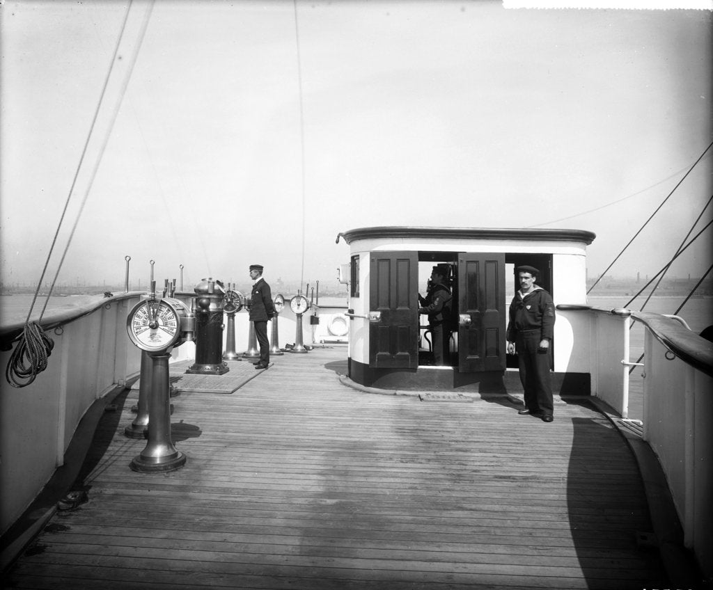 Detail of Flying Bridge on the 'Lucania' (1893) by Bedford Lemere & Co.