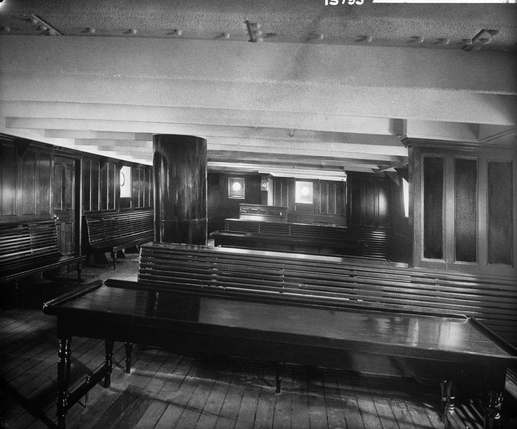 Detail of Third Class Ladies' Room on the 'Saxonia' (1900) by Bedford Lemere & Co.