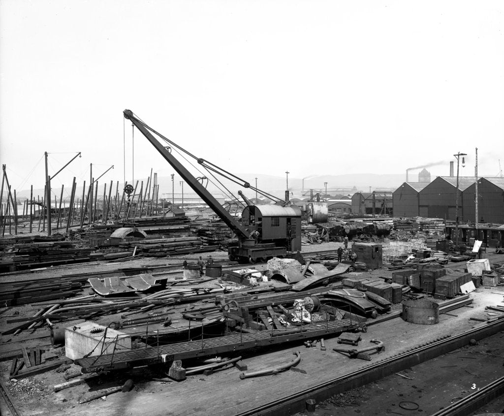 Detail of West Yard at John Brown & Co. Ltd, Clydebank, 1901 by Bedford Lemere & Co.