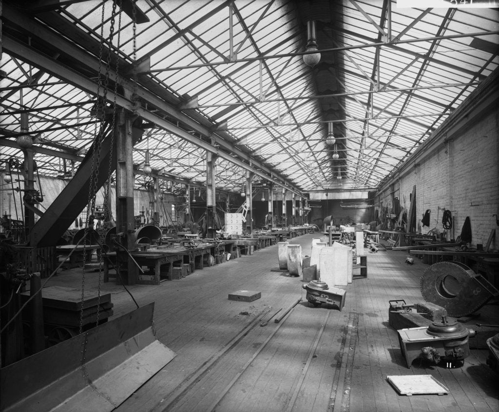 Detail of Sheet Iron Shop at John Brown & Co. Ltd, Clydebank, 1901 by Bedford Lemere & Co.