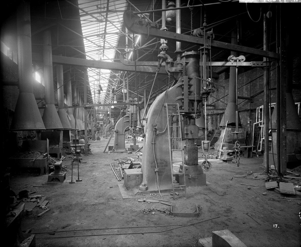 Detail of Engine Works Smithy at John Brown & Co. Ltd, Clydebank, 1901 by Bedford Lemere & Co.