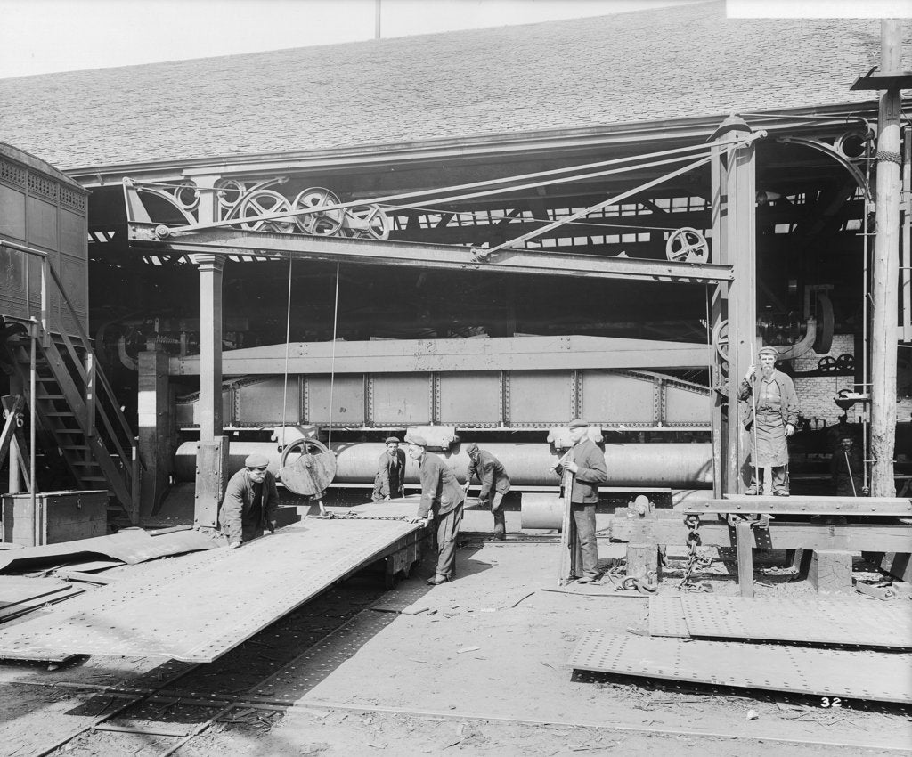 Detail of Plate-bending rolls at John Brown & Co. Ltd, Clydebank, 1901 by Bedford Lemere & Co.