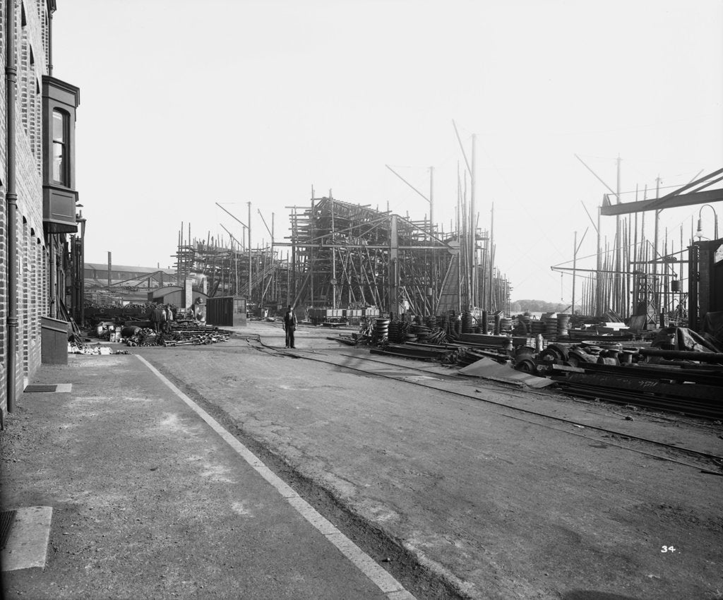 Detail of Building berths at John Brown & Co. Ltd, Clydebank, 1901 by Bedford Lemere & Co.