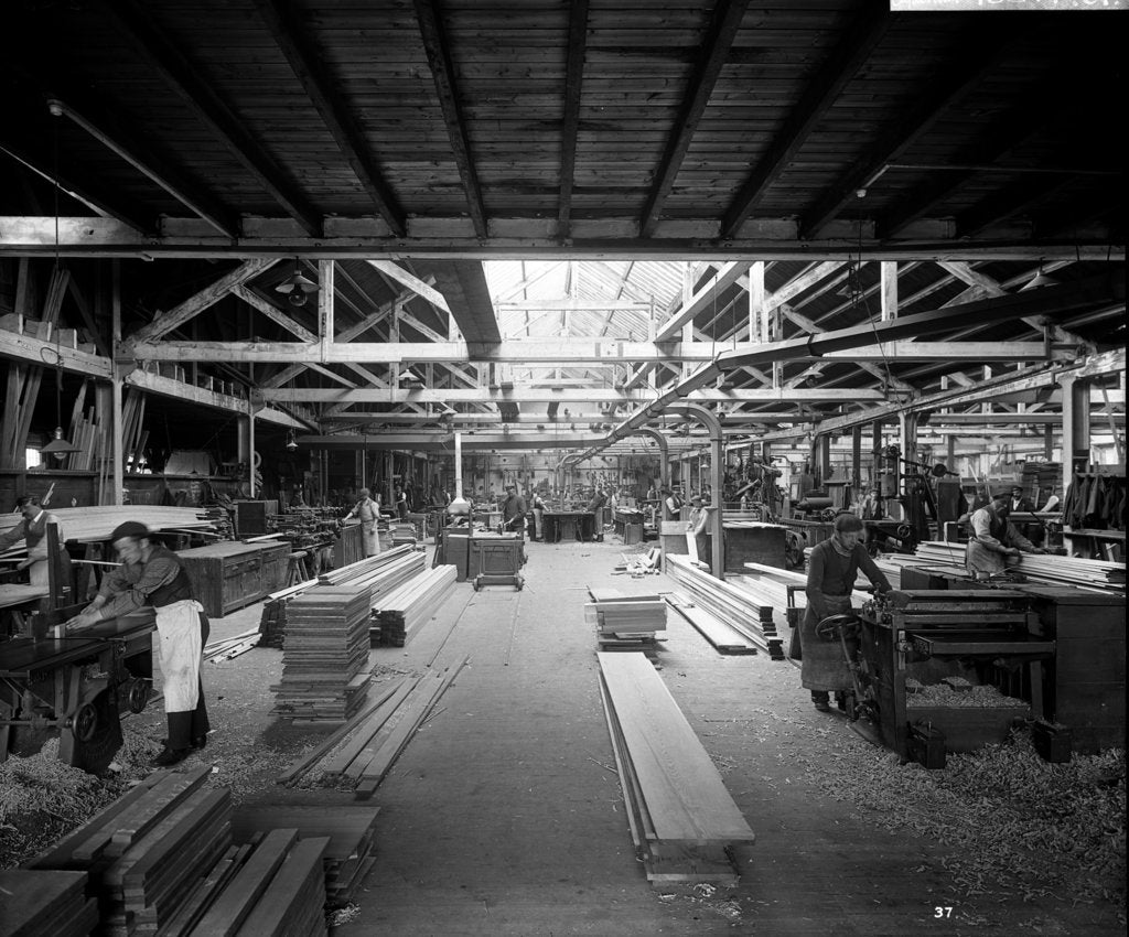 Detail of Joiners' Shop at John Brown & Co. Ltd, Clydebank, 1901 by Bedford Lemere & Co.