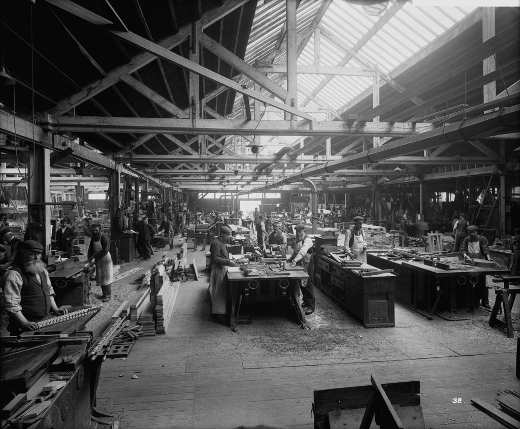 Detail of Joiners' Shop at John Brown & Co. Ltd, Clydebank, 1901 by Bedford Lemere & Co.