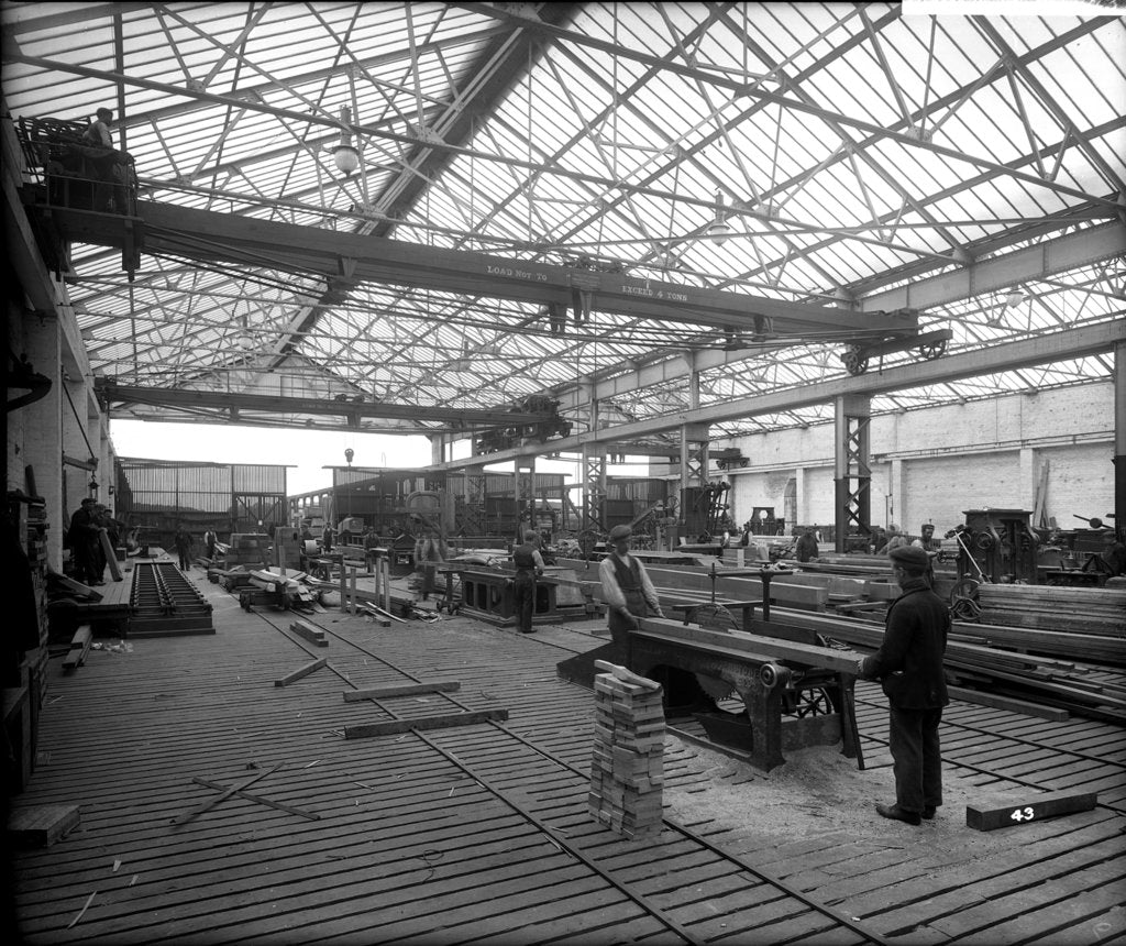 Detail of Sawmill at John Brown & Co. Ltd, Clydebank, 1901 by Bedford Lemere & Co.