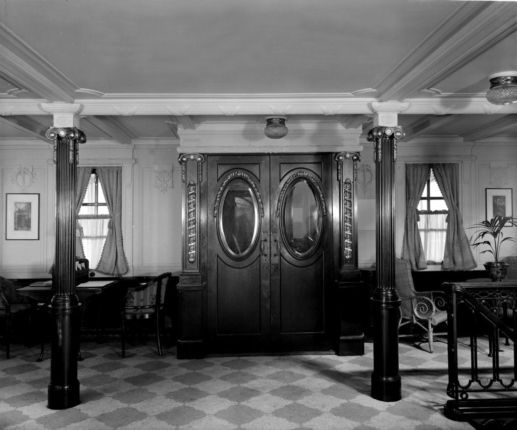 Detail of First Class Lounge on the 'Balmoral Castle' (1910) by Bedford Lemere & Co.