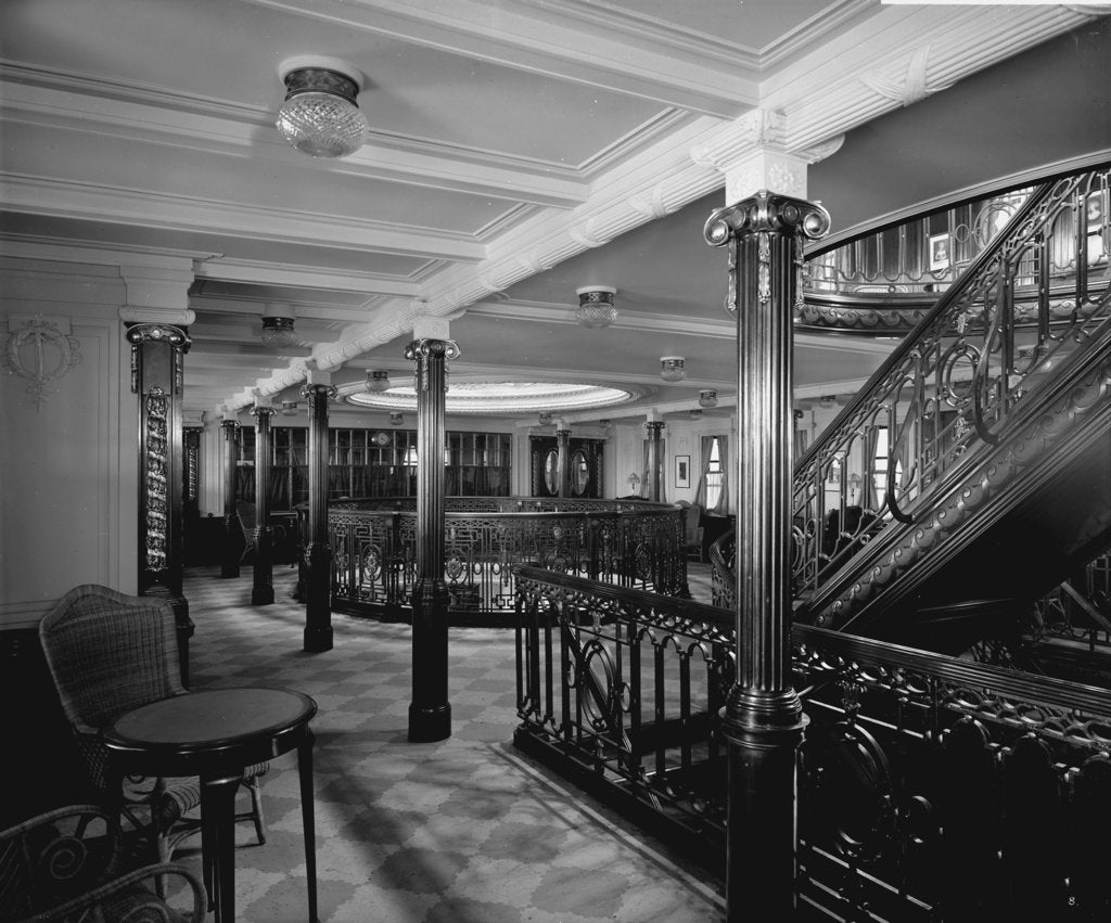 Detail of First Class Lounge on the 'Balmoral Castle' (1910) by Bedford Lemere & Co.