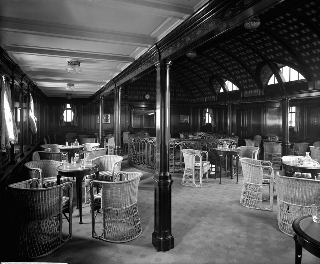 Detail of First Class Smokers' Lounge on the 'Balmoral Castle' (1910) by Bedford Lemere & Co.