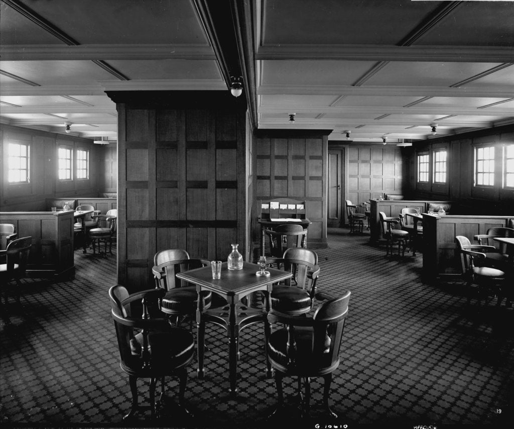 Detail of Second Class Smoking Room on the 'Balmoral Castle' (1910) by Bedford Lemere & Co.