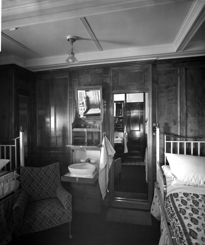 Detail of First Class suite on the 'Balmoral Castle' (1910) by Bedford Lemere & Co.