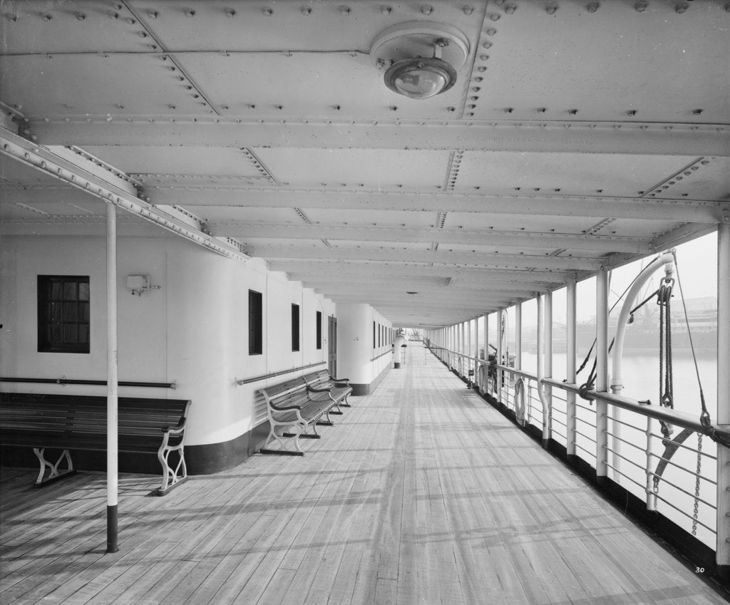 Detail of Promenade Deck on the 'Balmoral Castle' (1910) by Bedford Lemere & Co.
