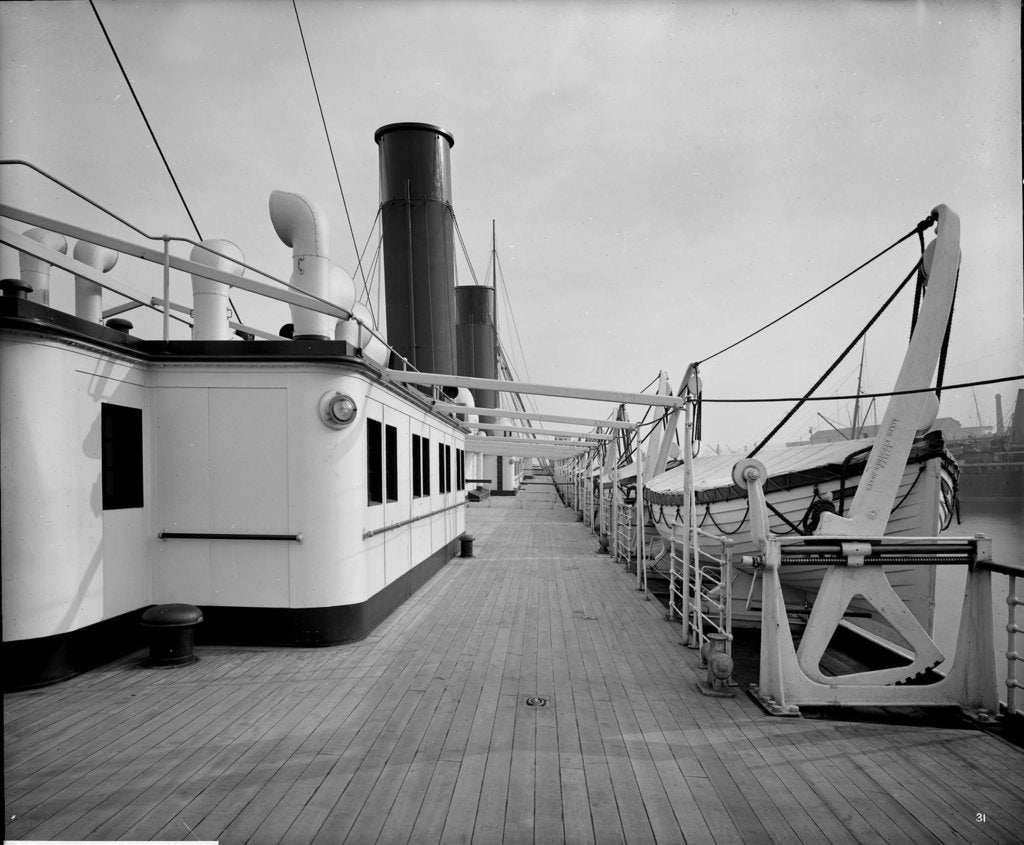 Detail of Boat Deck on the 'Balmoral Castle' (1910) by Bedford Lemere & Co.