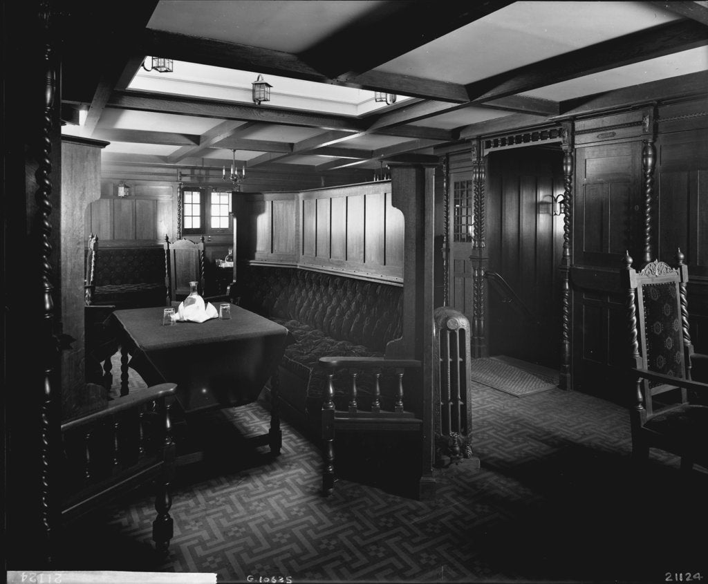 Detail of First Class Smoking Room on the 'Highland Brae' (1910) by Bedford Lemere & Co.