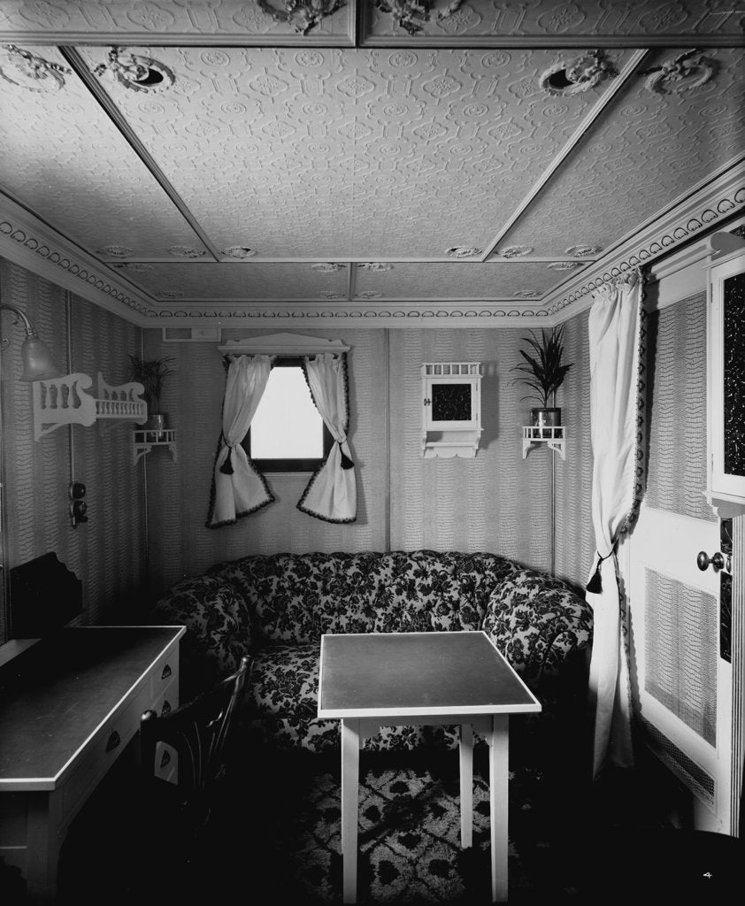 Detail of First Class suite de luxe on the 'Highland Loch' (1911) by Bedford Lemere & Co.