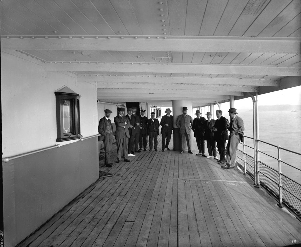 Detail of Group on the 'Highland Loch' (1911) by Bedford Lemere & Co.