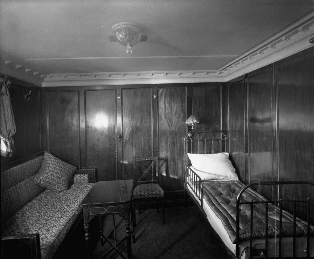 Detail of First Class cabin de luxe on the 'Royal George' (1907) by Bedford Lemere & Co.