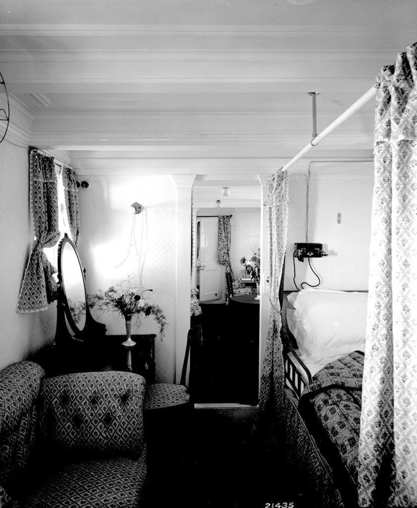 Detail of Duchess of Connaught's Bedroom on the 'Empress of Ireland' (1906) by Bedford Lemere & Co.