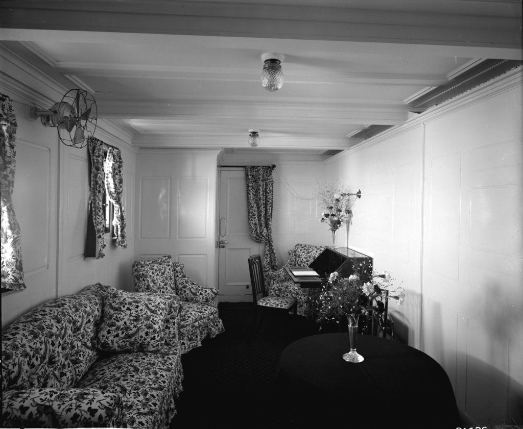 Detail of Duchess of Connaught's Sitting Room on the 'Empress of Ireland' (1906) by Bedford Lemere & Co.