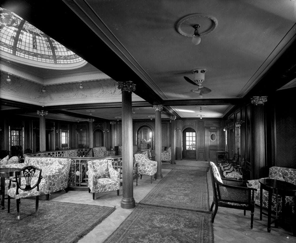 Detail of First Class Lounge on the 'Orama' (1911) by Bedford Lemere & Co.