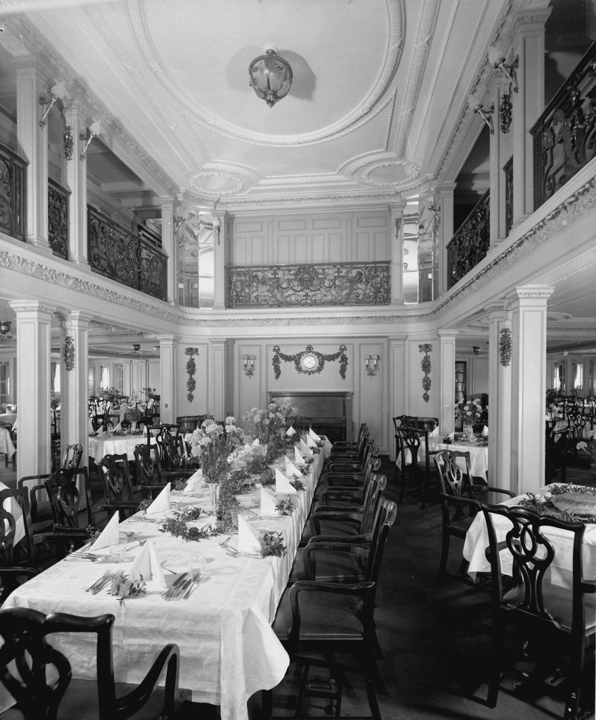 Detail of First Class Dining Saloon on the 'Empress of Asia' (1913) by Bedford Lemere & Co.