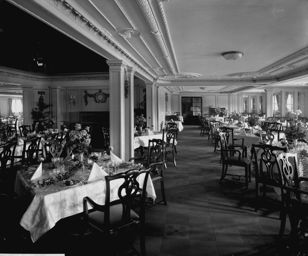 Detail of First Class Dining Saloon on the 'Empress of Asia' (1913) by Bedford Lemere & Co.