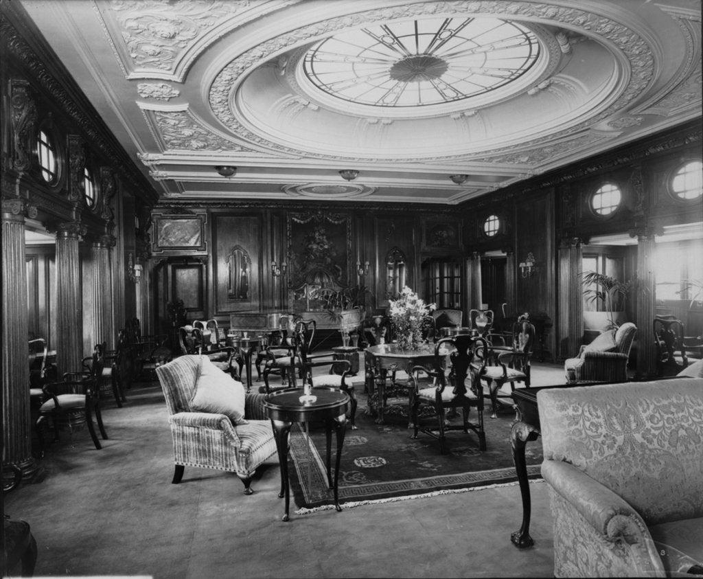 Detail of First Class Lounge on the 'Empress of Asia' (1913) by Bedford Lemere & Co.