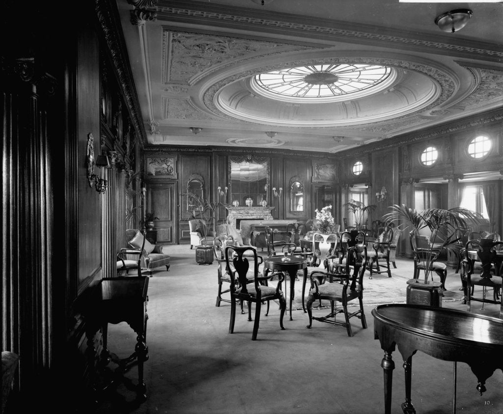 Detail of First Class Lounge on the 'Empress of Asia' (1913) by Bedford Lemere & Co.