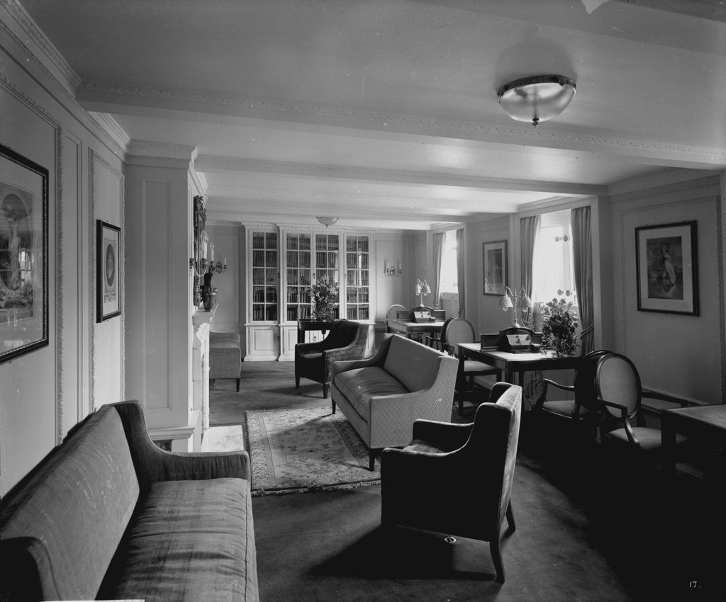 Detail of First Class Writing Room on the 'Empress of Asia' (1913) by Bedford Lemere & Co.