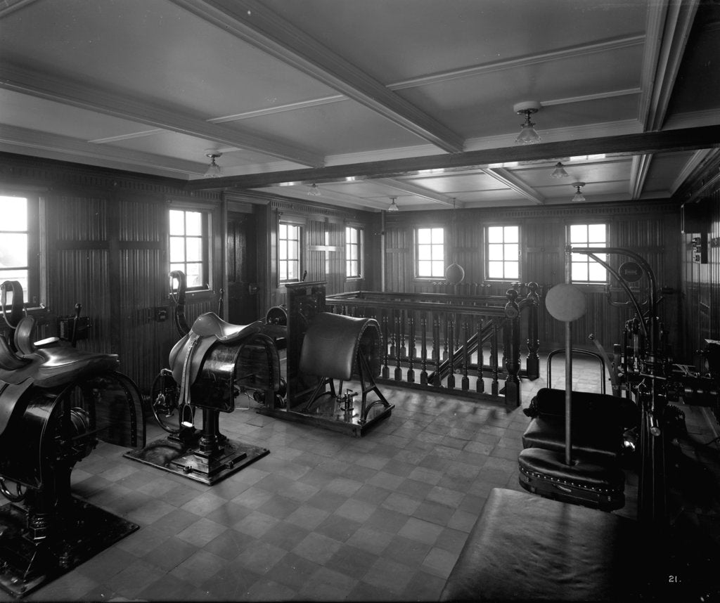 Detail of First Class Gymnasium on the 'Empress of Asia' (1913) by Bedford Lemere & Co.