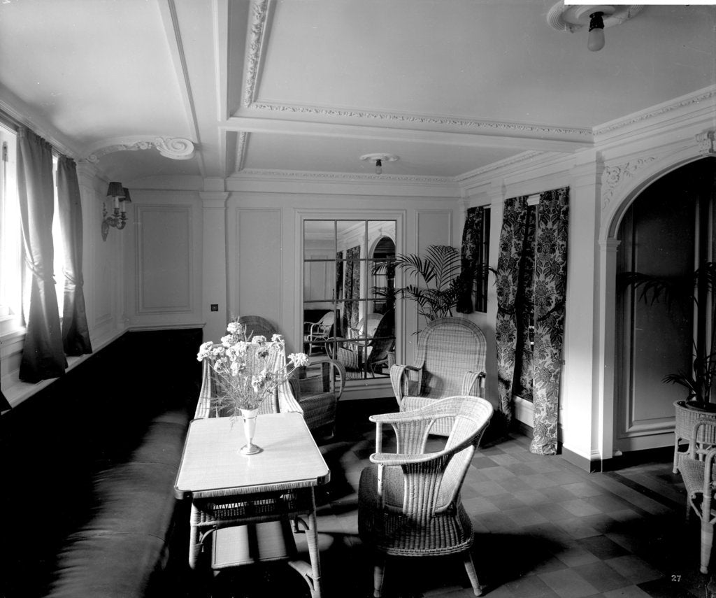 Detail of First Class Ante Room on the 'Empress of Asia' (1913) by Bedford Lemere & Co.