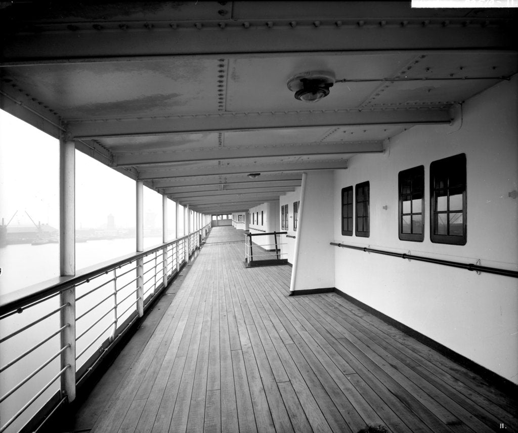 Detail of First Class Promenade on the 'Llandovery Castle' (1914) by Bedford Lemere & Co.