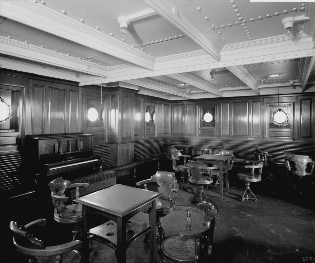 Detail of Intermediate Class General Room on the 'Orduna' (1914) by Bedford Lemere & Co.