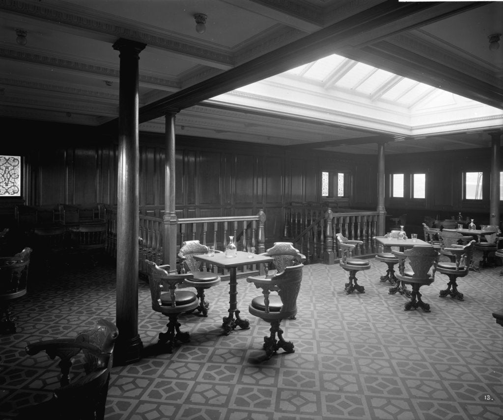 Detail of Second Class Smoking Room on the 'Orduna' (1914) by Bedford Lemere & Co.