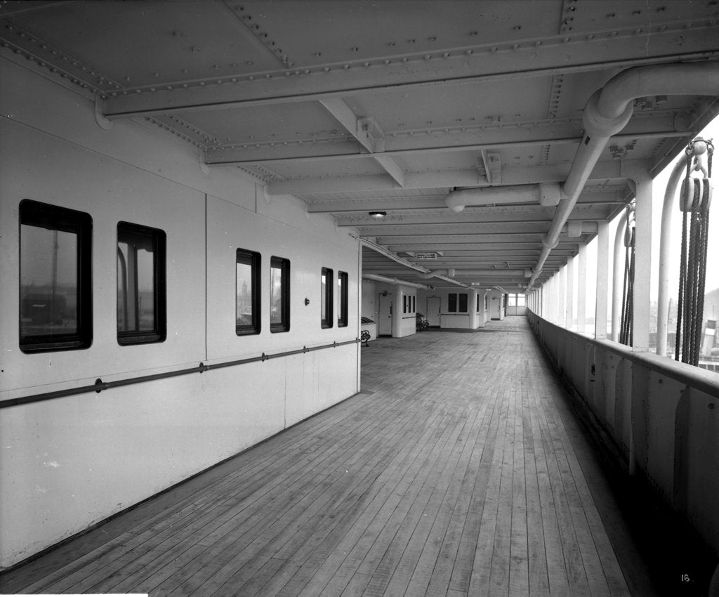 Detail of First Class Promenade on the 'Orduna' (1914) by Bedford Lemere & Co.