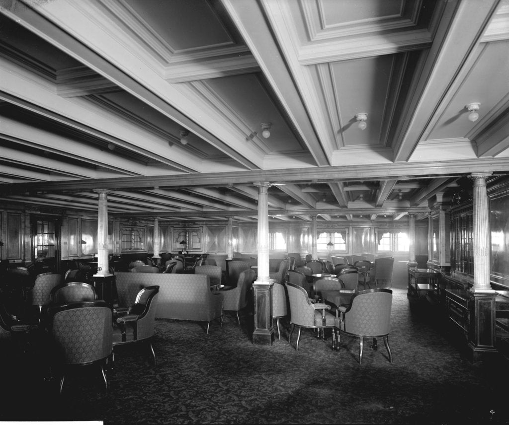 Detail of Second Class Library on the 'Olympic' (1911) by Bedford Lemere & Co.