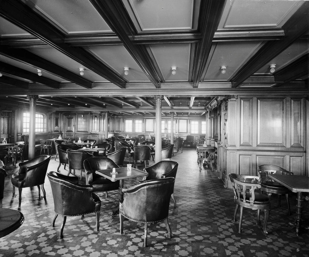 Detail of Second Class Smoking Room on the 'Olympic' (1911) by Bedford Lemere & Co.