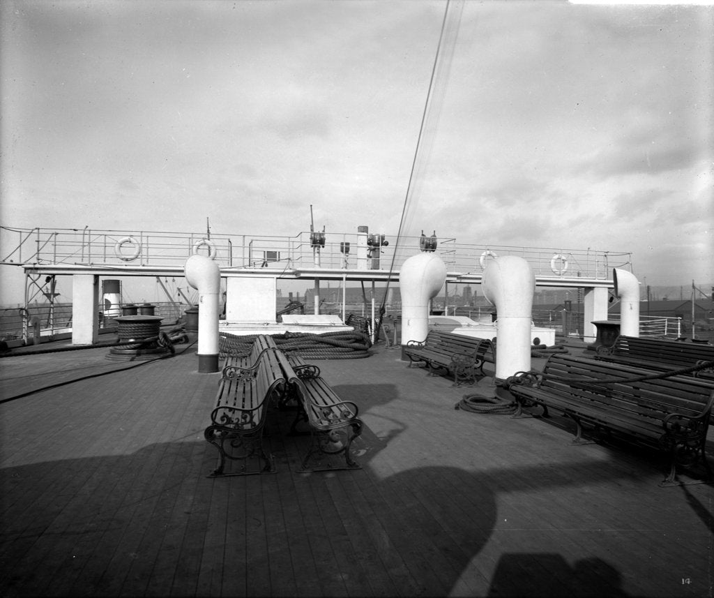 Detail of Third Class Promenade on the 'Olympic' (1911) by Bedford Lemere & Co.