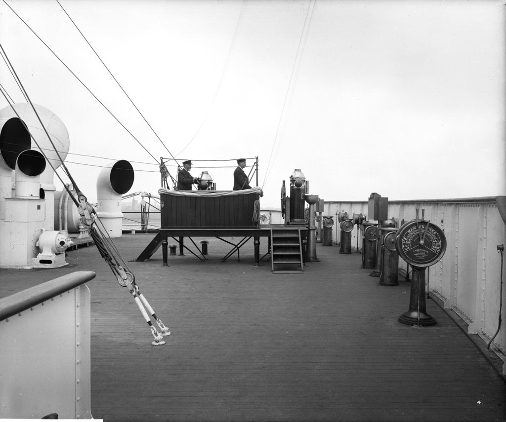 Detail of Flying Bridge on the 'Aquitania' (1914) by Bedford Lemere & Co.