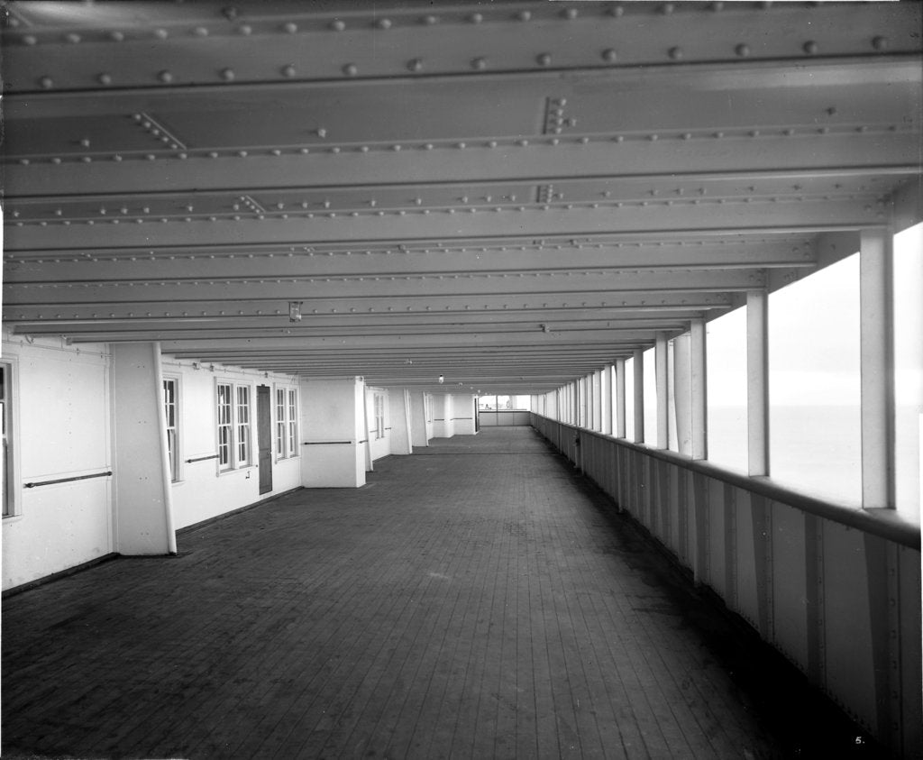 Detail of First Class Promenade on the 'Aquitania' (1914) by Bedford Lemere & Co.