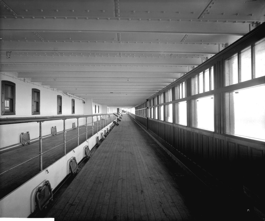 Detail of First Class Promenade on the 'Aquitania' (1914) by Bedford Lemere & Co.