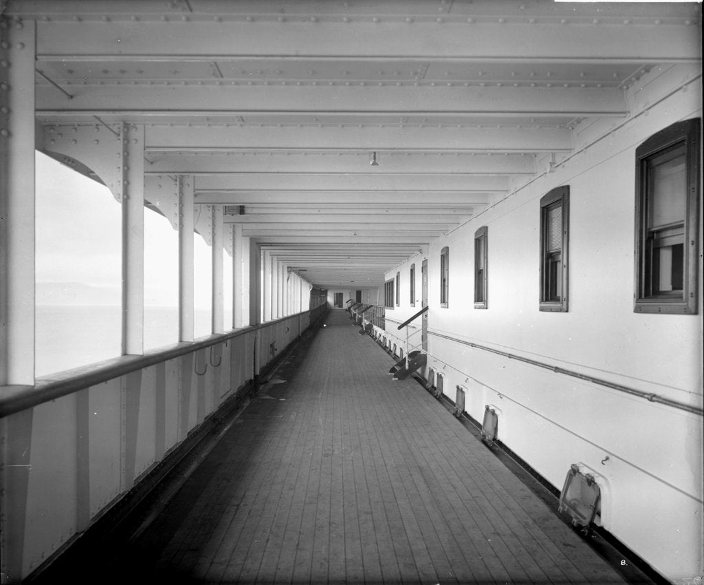 Detail of First Class Promenade on the 'Aquitania' (1914) by Bedford Lemere & Co.