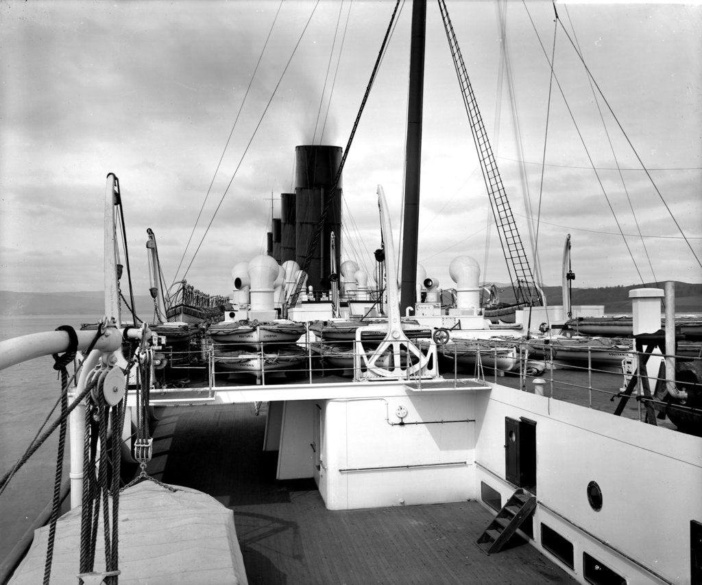 Detail of View from the Docking Bridge on the 'Aquitania' (1914) by Bedford Lemere & Co.
