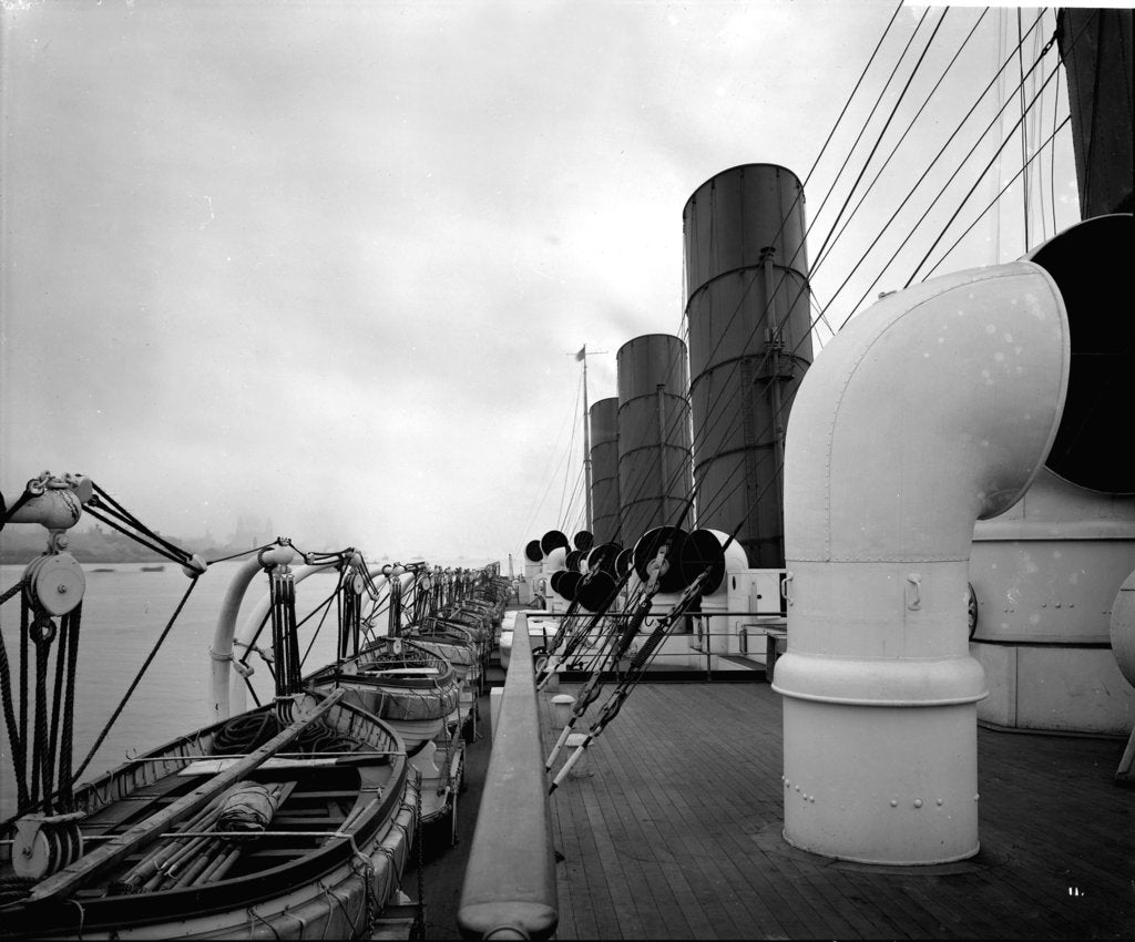Detail of View from the Flying Bridge on the 'Aquitania' (1914) by Bedford Lemere & Co.